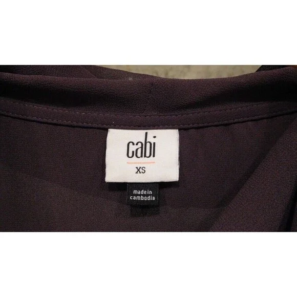 Lovely Cabi # 3978 "Surround Top" Red Wine Draped Cowl Neck Sleeveless Blouse XS - Picture 4 of 7